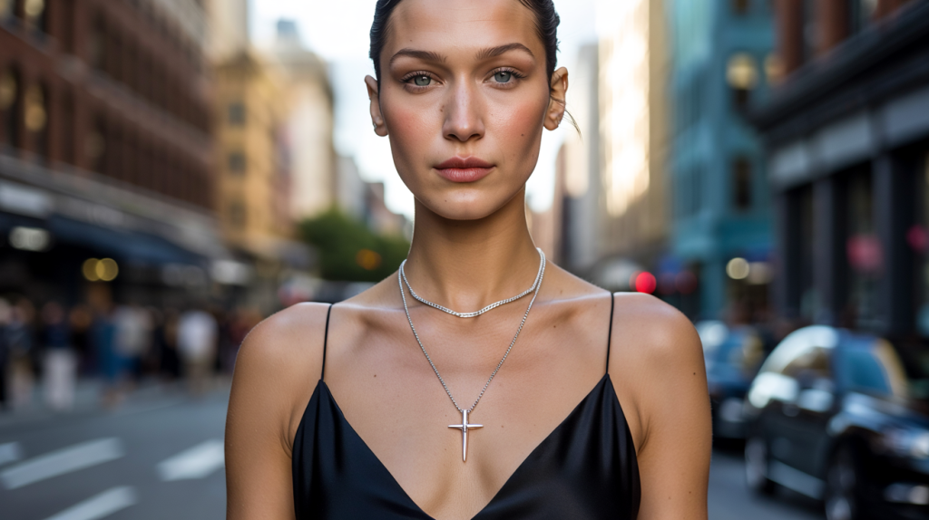 Bella Hadid collier tendance