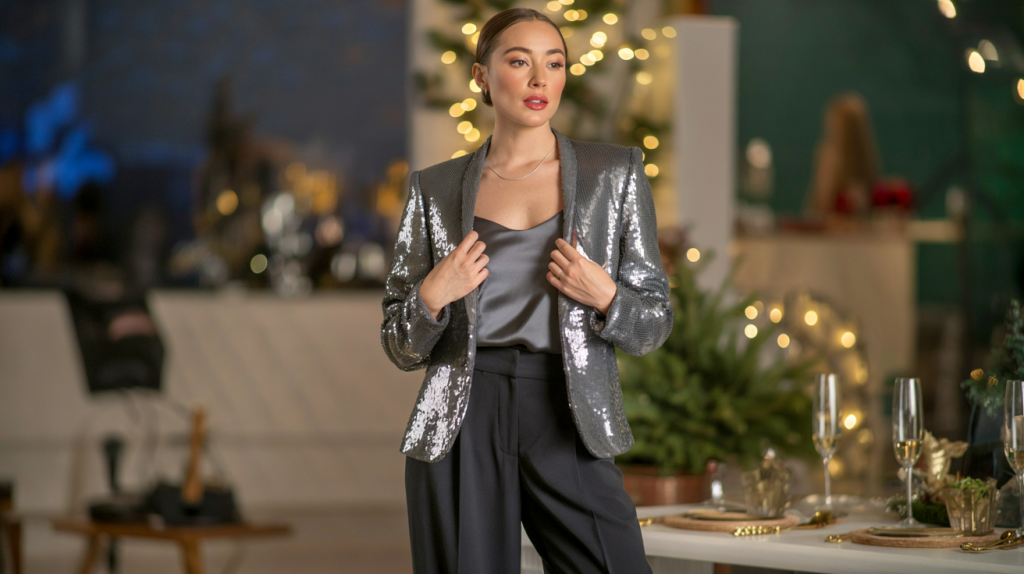 Blazer à sequins fêtes de fin d'année