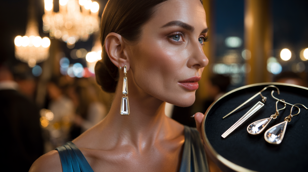 Boucles d’oreilles pendantes pour soirée