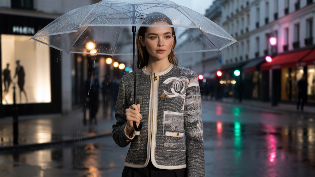 Chanel veste réactive à la pluie