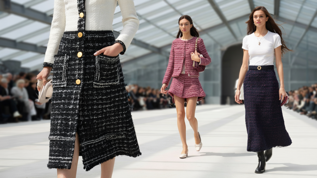 Défilé Chanel 2026 jupe tweed