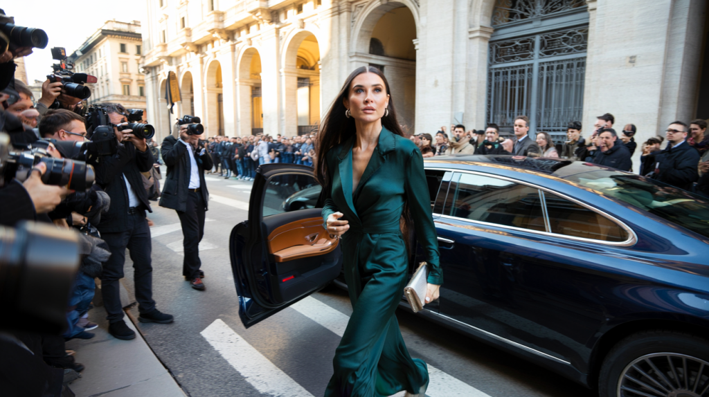 Demi Moore photos Fashion Week de Milan