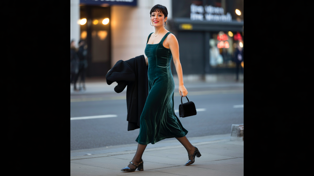 Lily Allen robe en velours