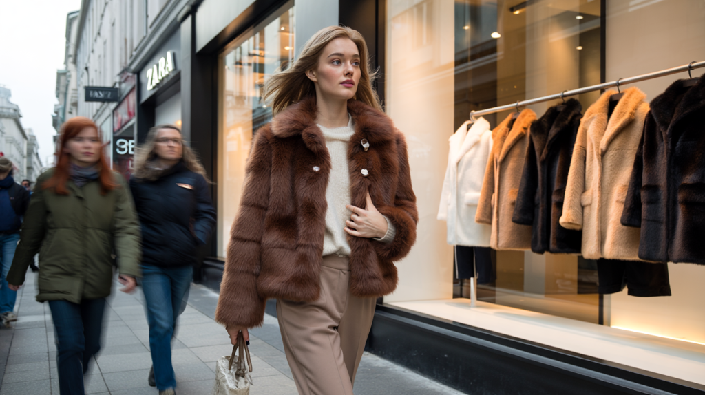 Manteau faux fur Zara moins de 70 euros