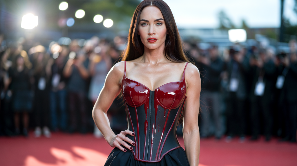 Megan Fox robe corset sanglante