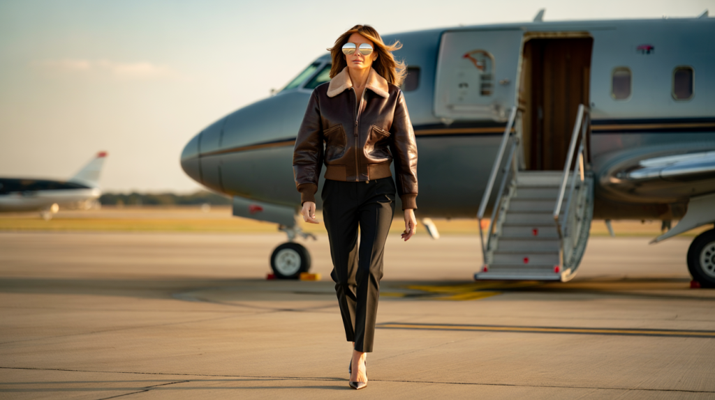 Melania Trump tenue aviateur photos