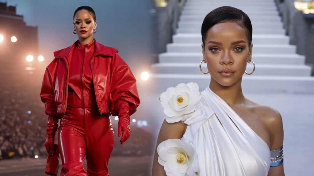 Rihanna total look monochrome