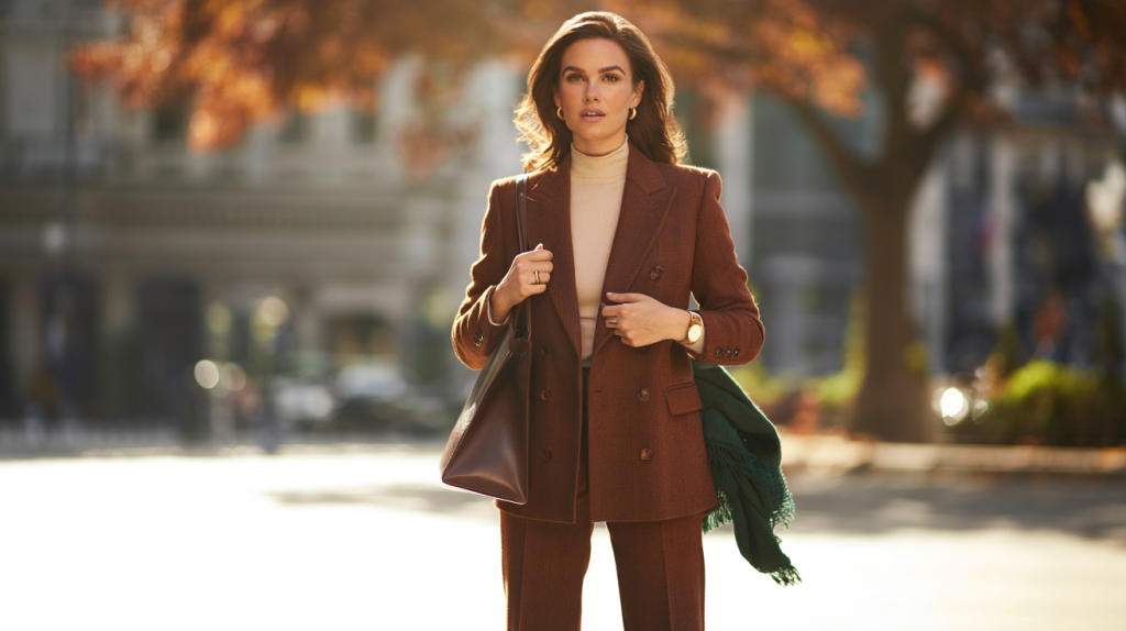 Tailleur marron femme automne
