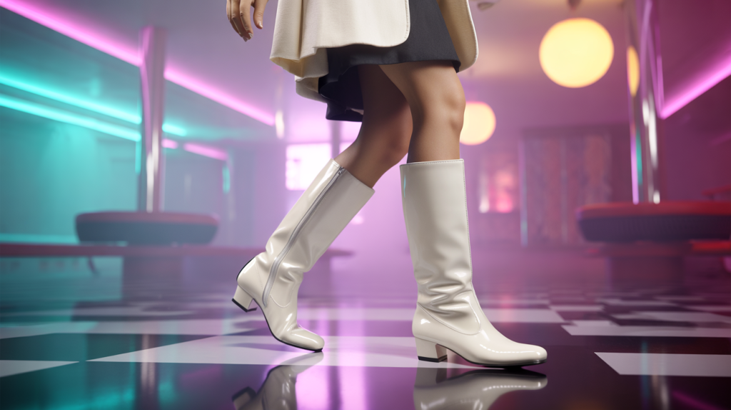 bottes go-go blanches années 1960