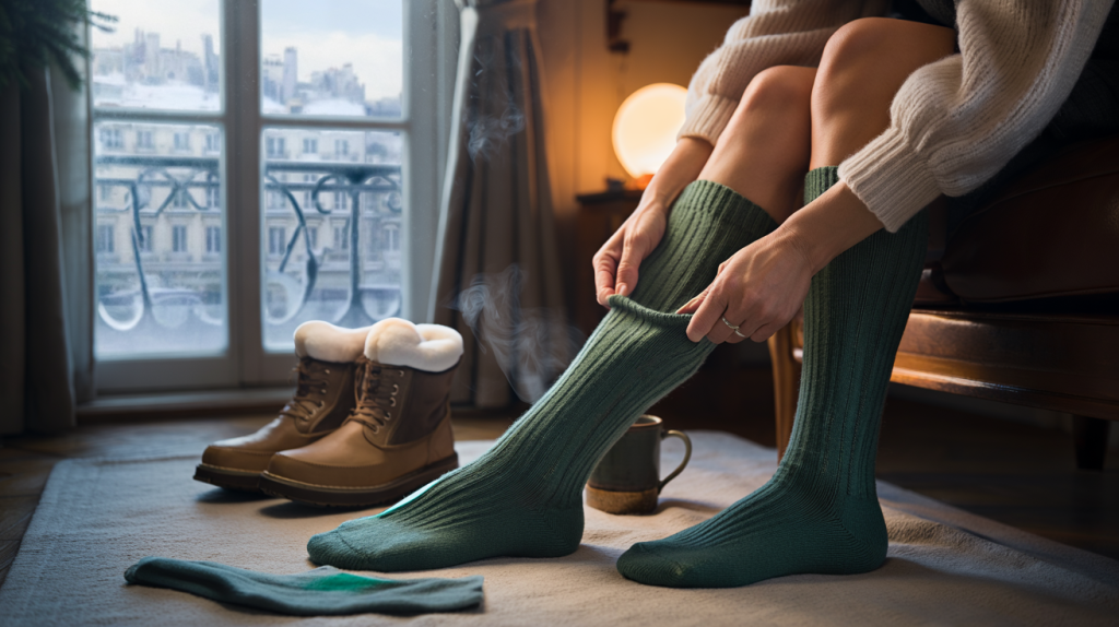 chaussettes chaudes femme hiver