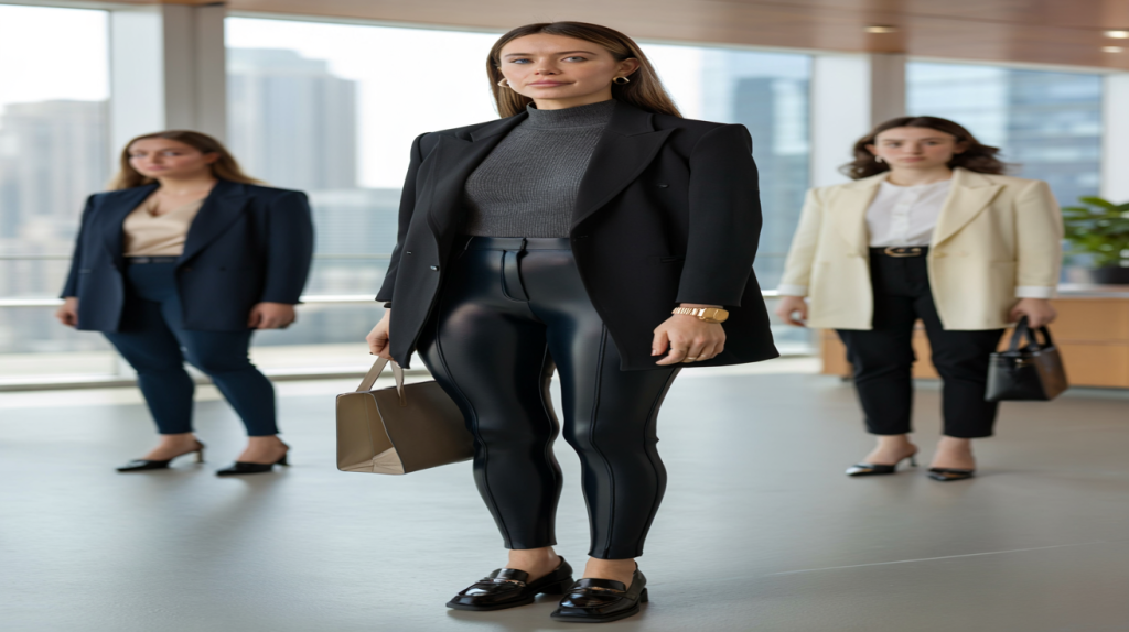 comment porter legging et blazer au bureau