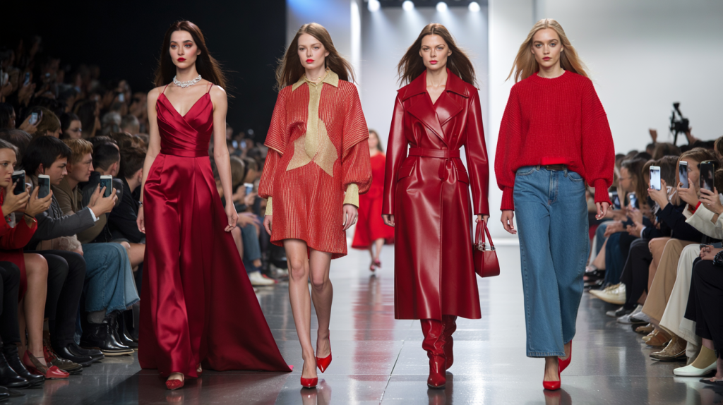 couleur rouge sur les podiums fashion week