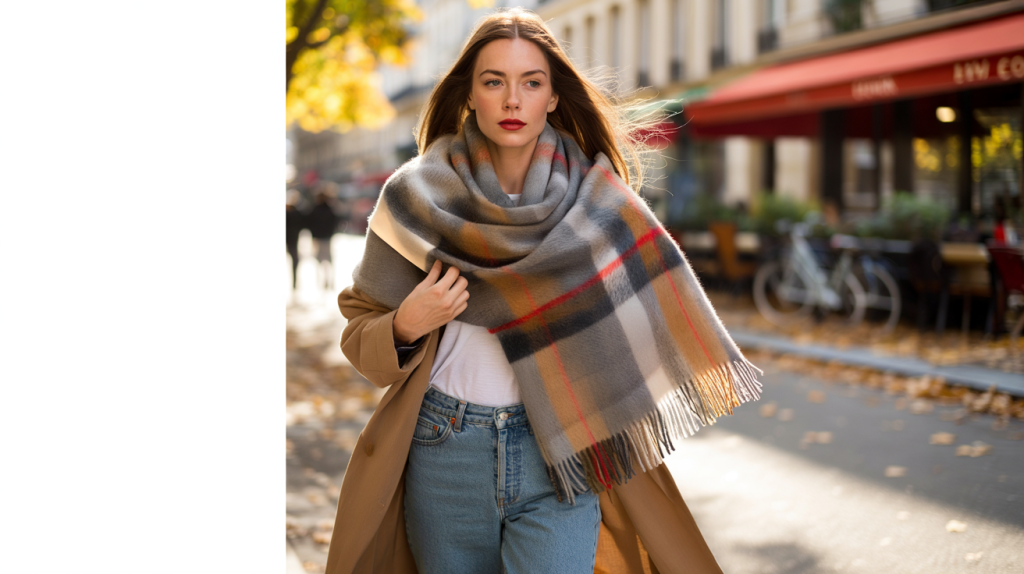 écharpe plaid femme automne