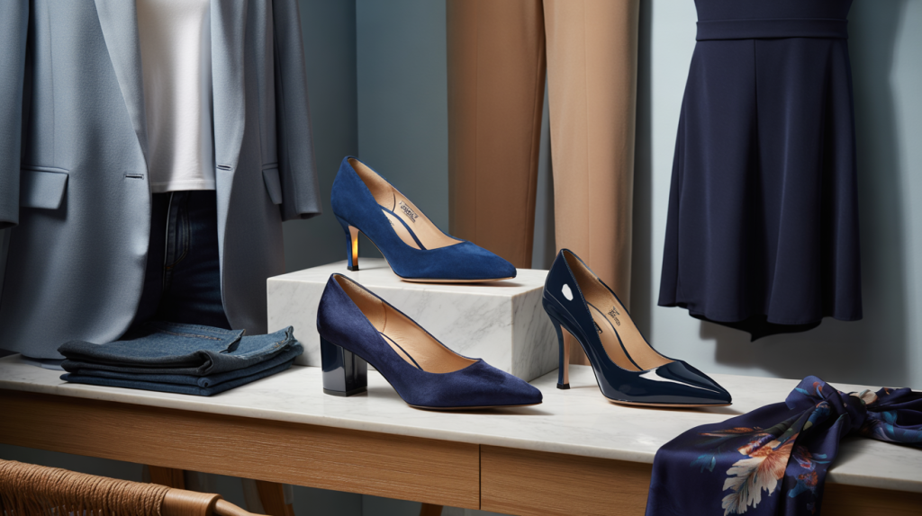 escarpins bleu marine femme