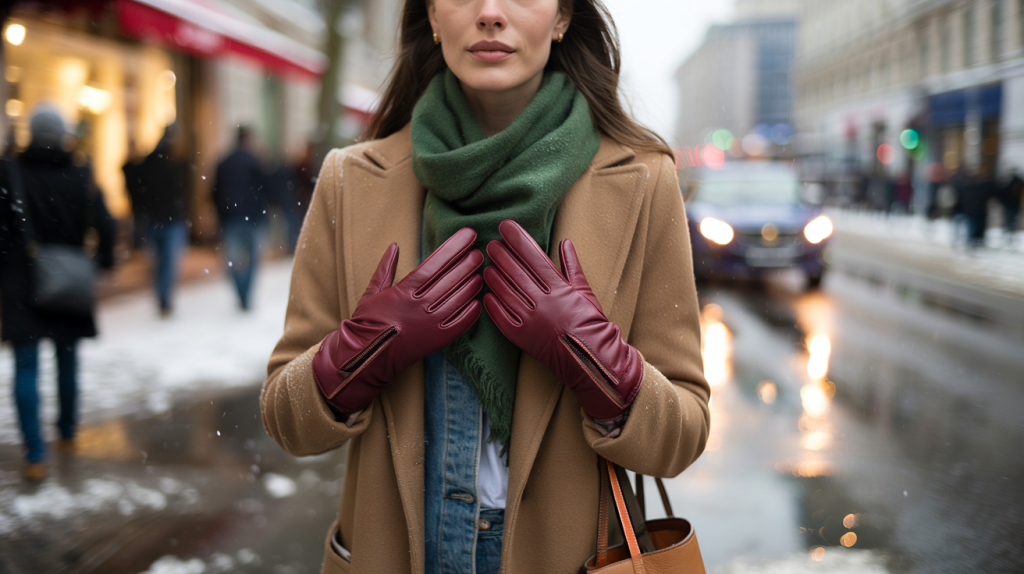 gants cuir femme look hiver