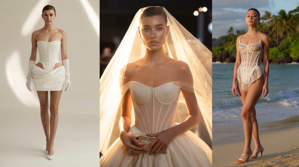 hailey bieber robe corset