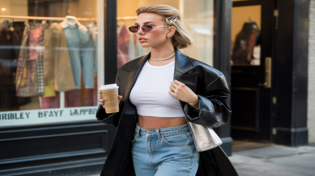 look y2k britney spears hailey bieber