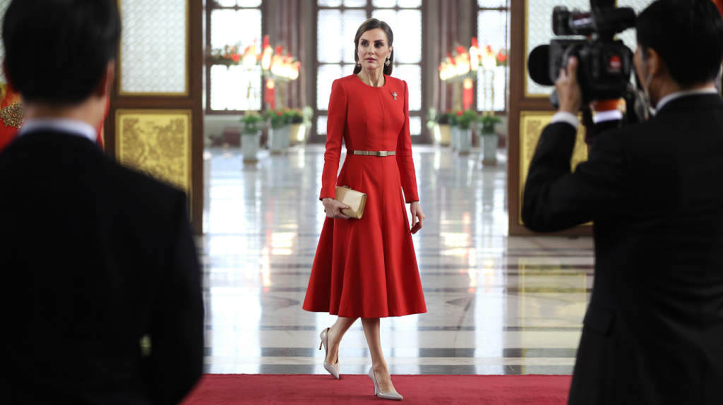 looks de Letizia d’Espagne en Chine