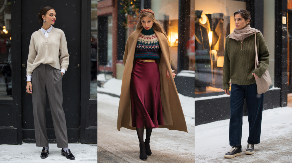 looks pull de Noël hiver