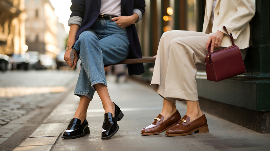 mocassins en cuir femme chic