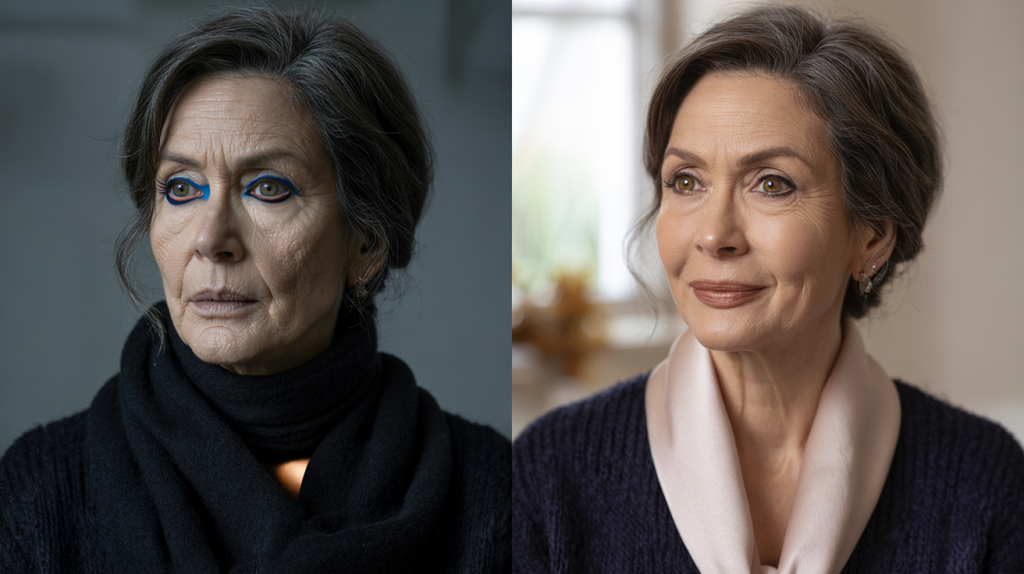 quelle couleur vieillit le visage après 50 ans