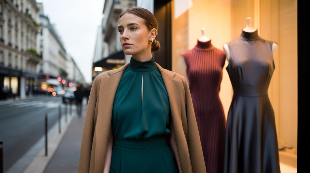 robe col montant chic