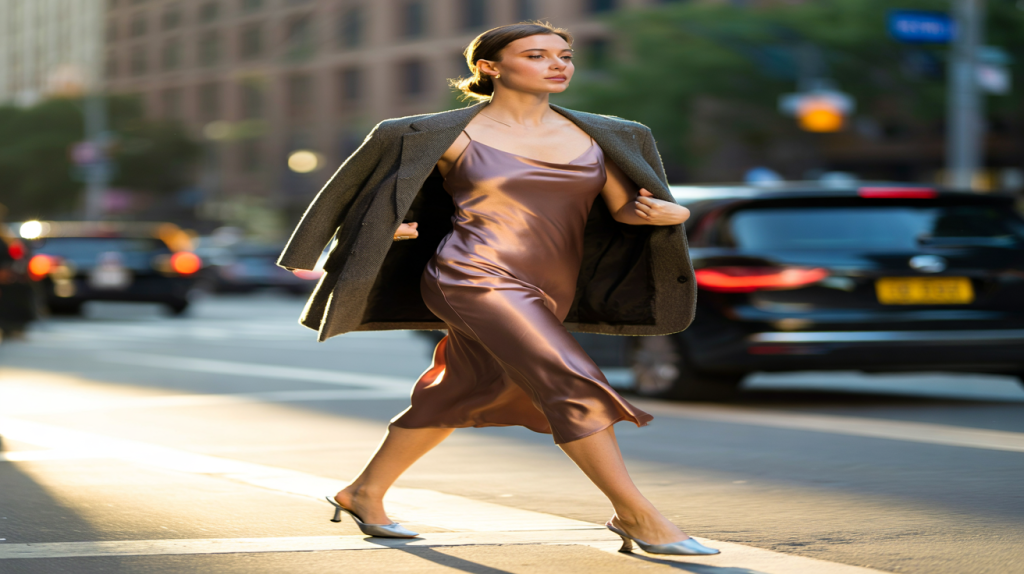 robe nuisette satin années 90