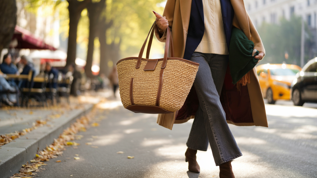 sac en raphia en automne tendance