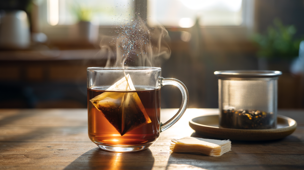 sachets de thé particules de plastique