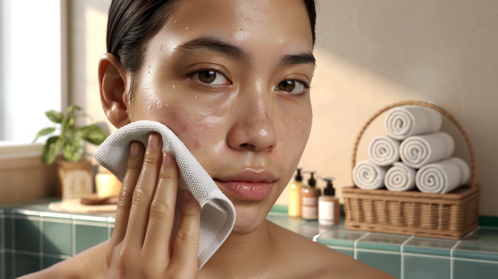 serviette anti-acné pour le visage