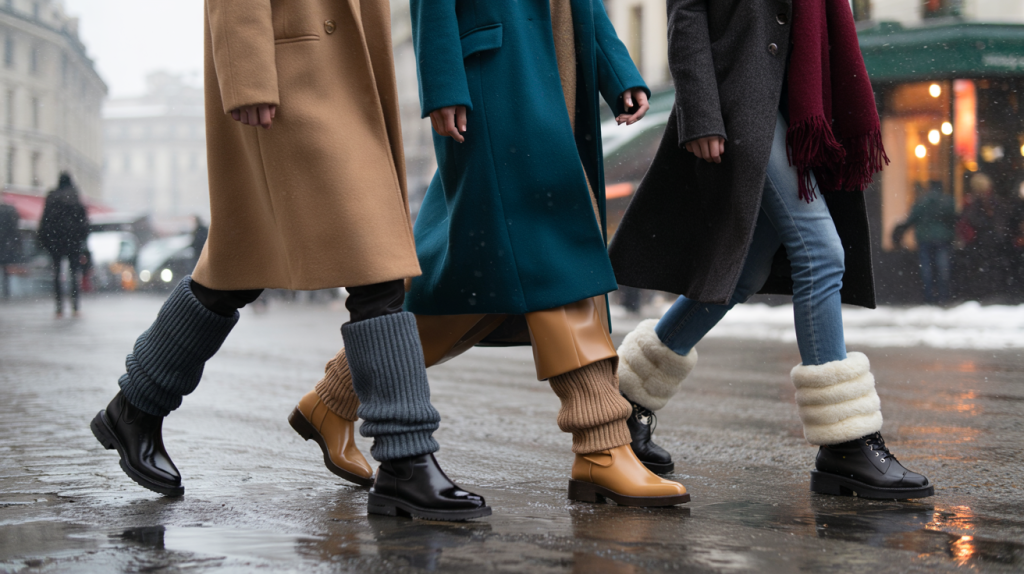 tendance guêtres sur bottines hiver 2025
