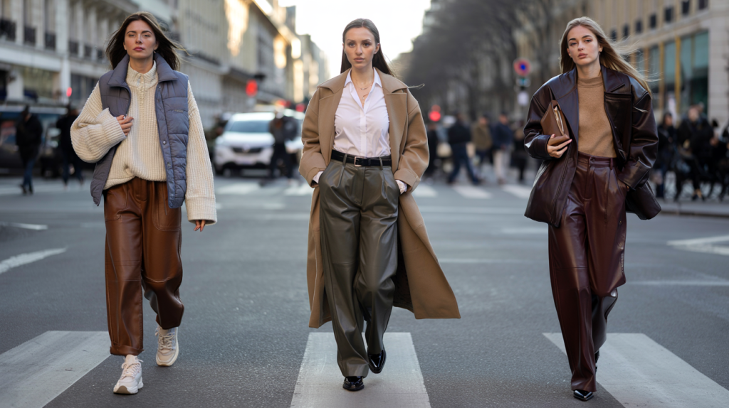 tendances pantalon cuir automne hiver