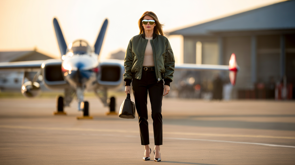 tenue Top Gun Melania Trump