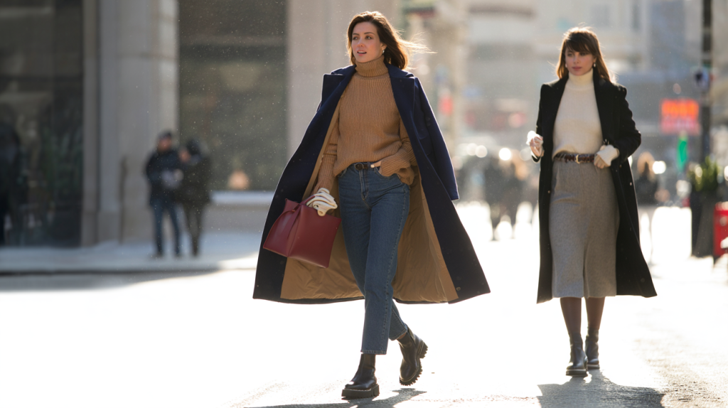 tenue hiver femme avec pull