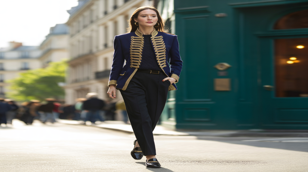 veste à brandebourgs femme