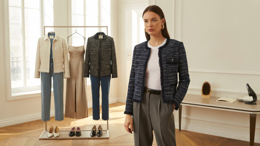 veste en tweed femme