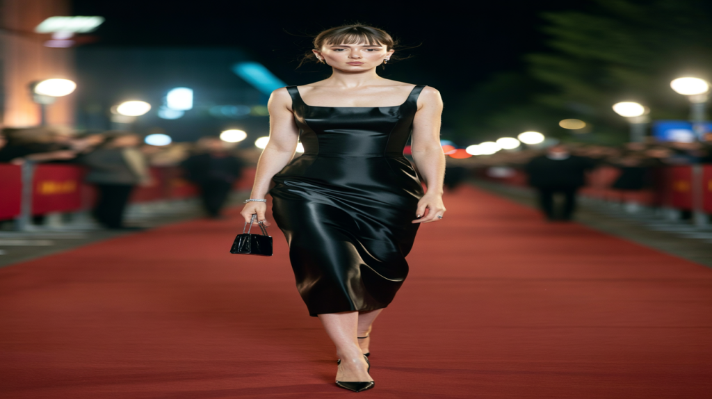 Angèle robe noire glamour