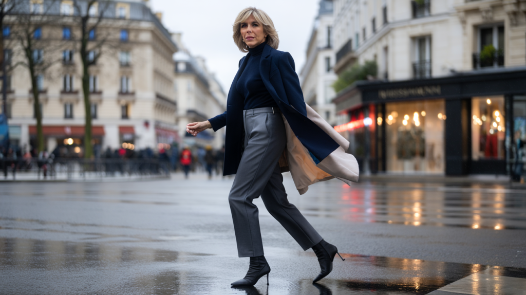 Brigitte Macron pantalon hiver