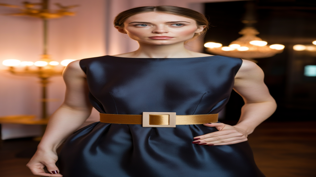 Ceinture large sur robe de soirée