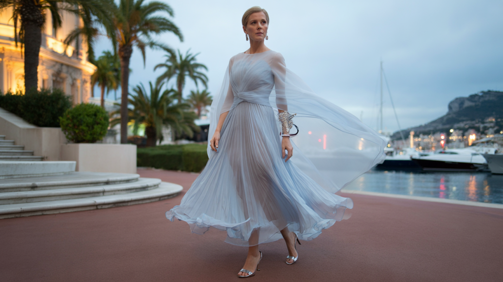 Charlène de Monaco robe vaporeuse