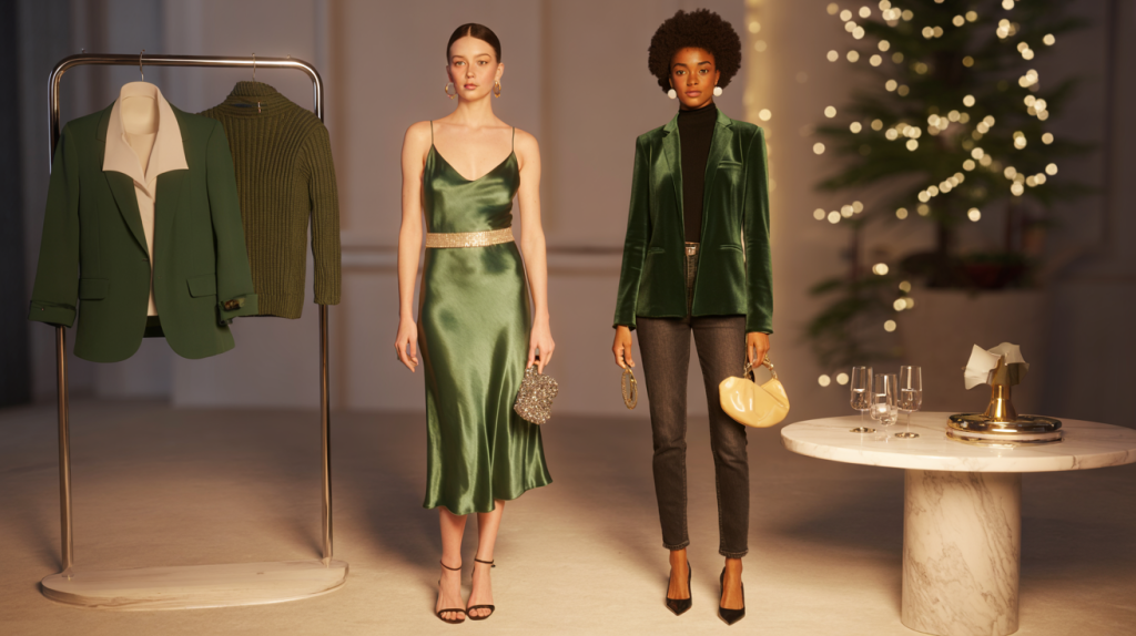 Comment porter le vert sapin pour un look de fête