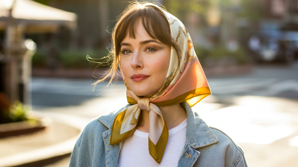Dakota Johnson foulard cheveux
