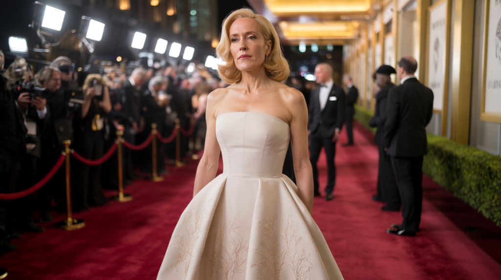 Gillian Anderson robe Golden Globes 2024