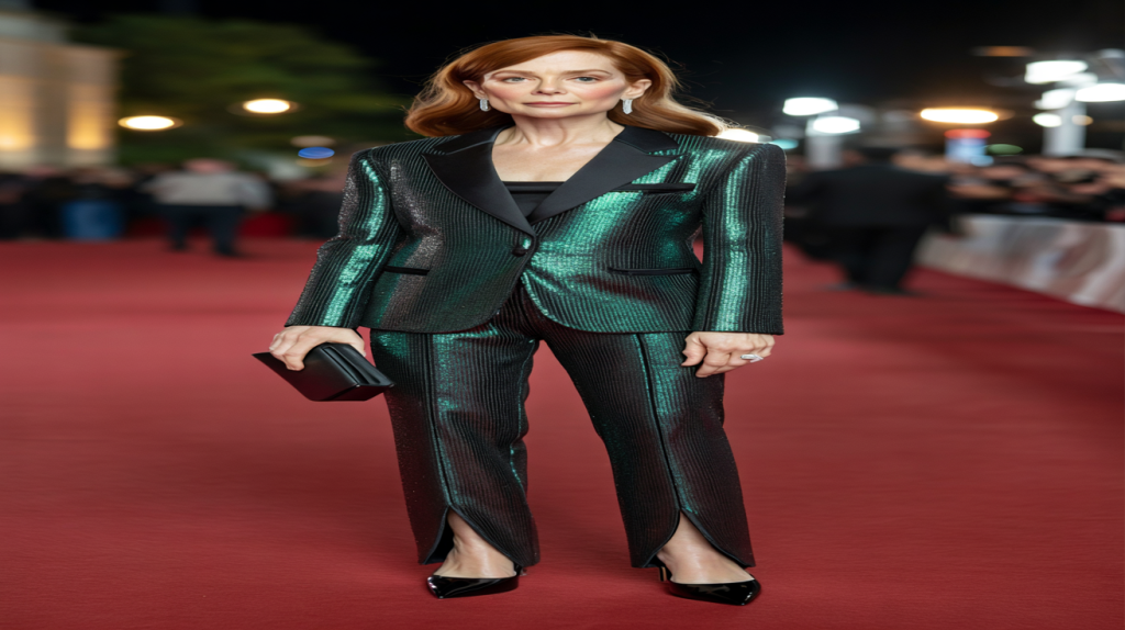 Isabelle Huppert pyjama scintillant