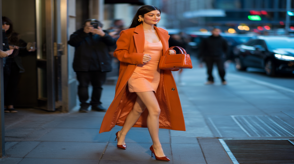 Kylie Jenner total look orange