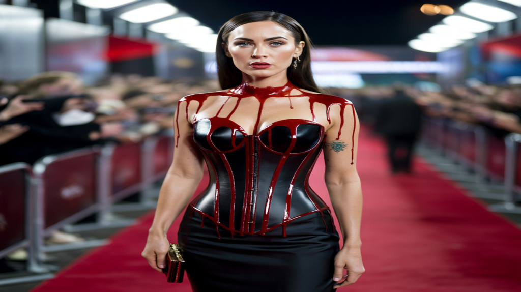 Megan Fox robe corset sanglante