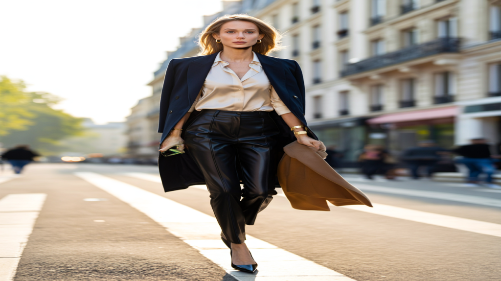 Sylvie Tellier legging cuir