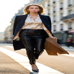 Sylvie Tellier legging cuir