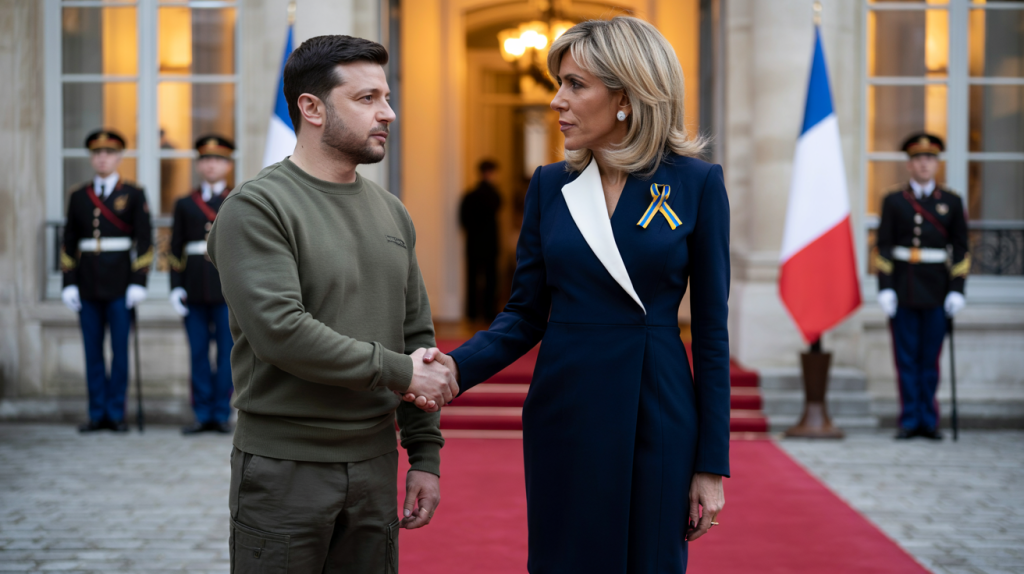 Tenue Brigitte Macron visite Zelensky