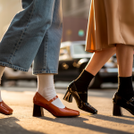 babies à talon carré années 70